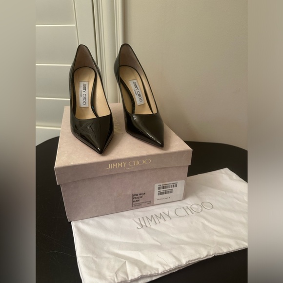 Authentic Jimmy Choo London Love 100 Black Patent Leather Pumps size 36 - Picture 1 of 9